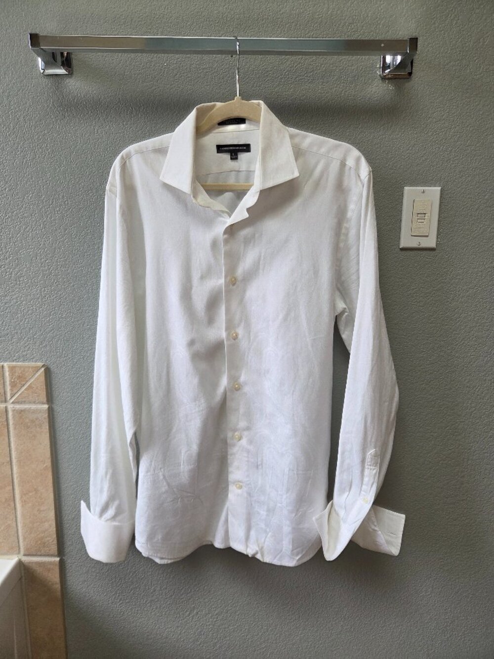 Express - Men's White Dress Shirt - Large